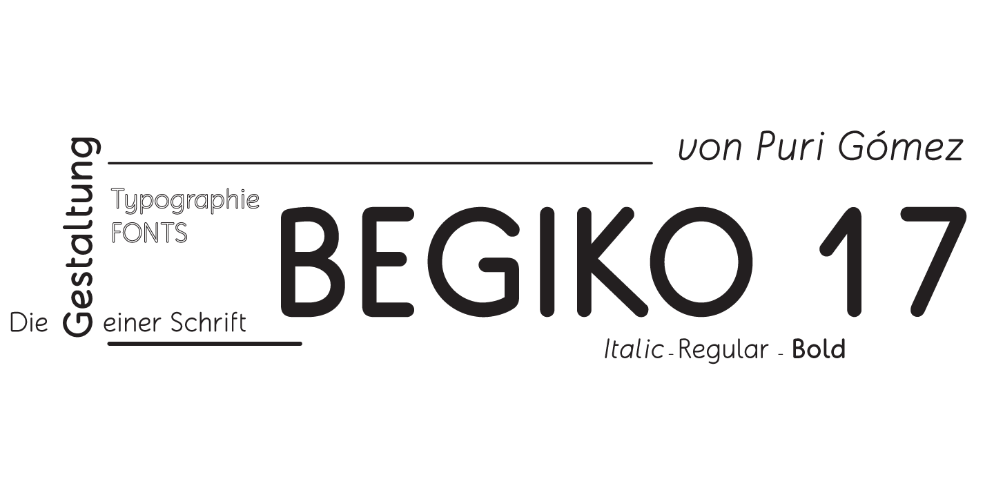 Przykład czcionki Begiko 17 Italic